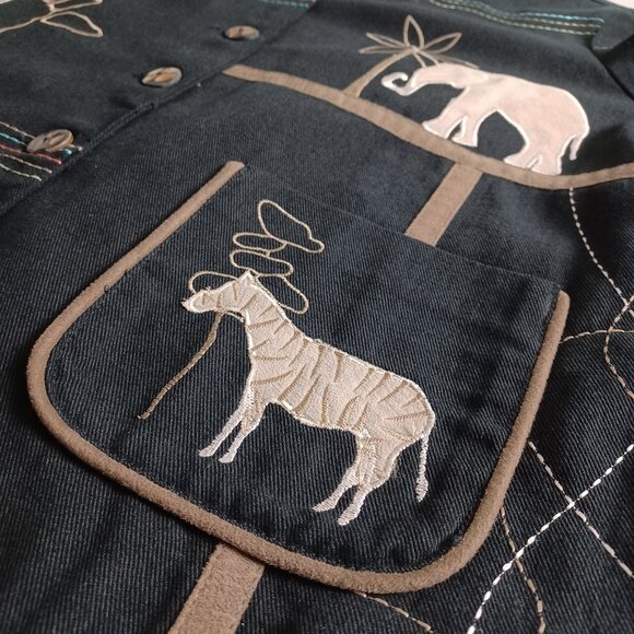 Tanjay Textured Animal Pattern Cotton Twill Jacket - Picture 6 of 16